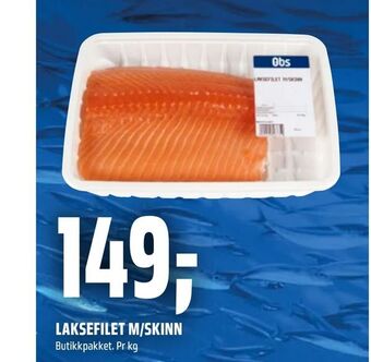 Coop Obs Laksefilet m/skinn tilbud