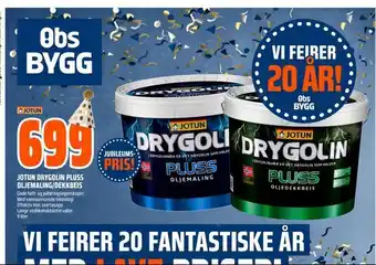 Obs Bygg Jotun drygolin pluss oljemaling/dekkbeis tilbud