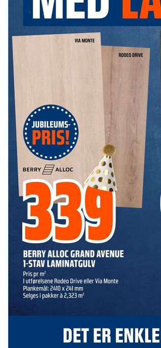 Obs Bygg Berry alloc grand avenue 1-stav laminatgulv tilbud