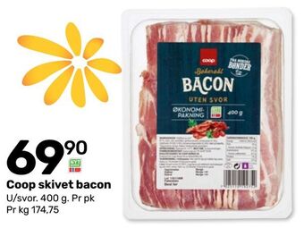 Coop Marked Coop skivet bacon tilbud