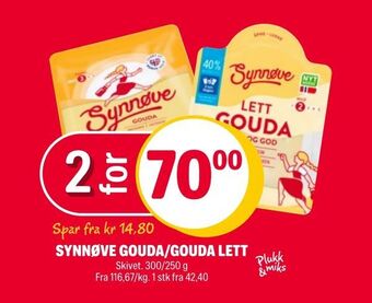 Coop Extra Synnøve gouda/gouda lett tilbud