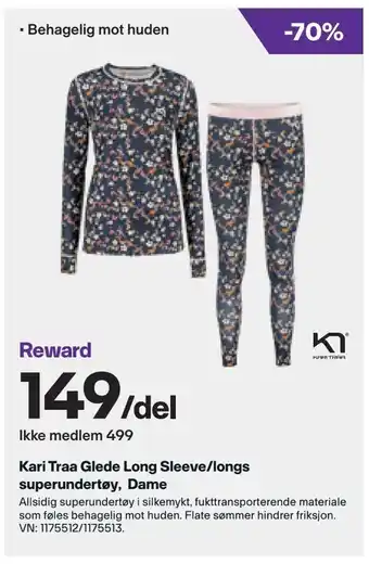 XXL Sport Kari Traa Glede Long Sleeve/longs superundertøy, Dame tilbud