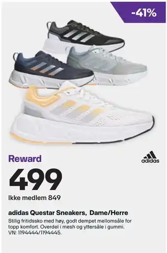 XXL Sport adidas Questar Sneakers, Dame/Herre tilbud