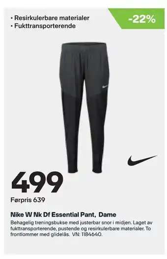 XXL Sport Nike W Nk Df Essential Pant, Dame tilbud