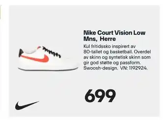 XXL Sport Nike Court Vision Low Mns, Herre tilbud