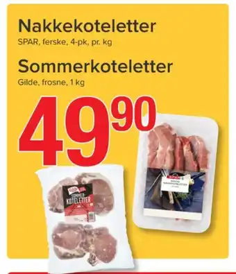 Spar Spar nakkekoteletter tilbud