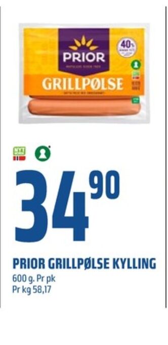 Coop Obs Prior grillpølser tilbud