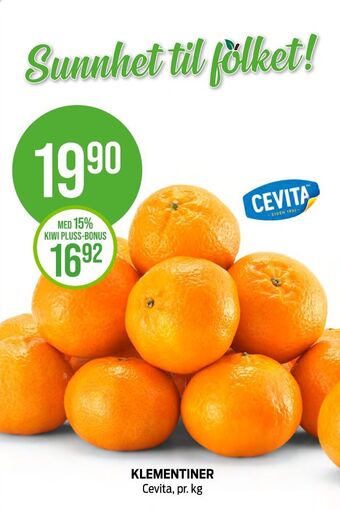 Kiwi Cevita klementiner tilbud