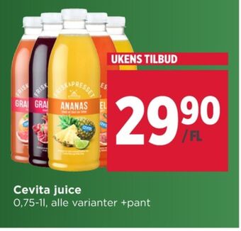 Meny Cevita juice tilbud