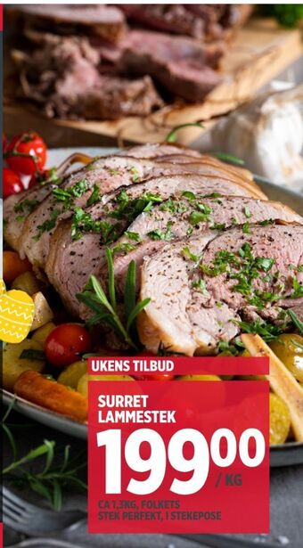 Meny Folkets lammestek tilbud