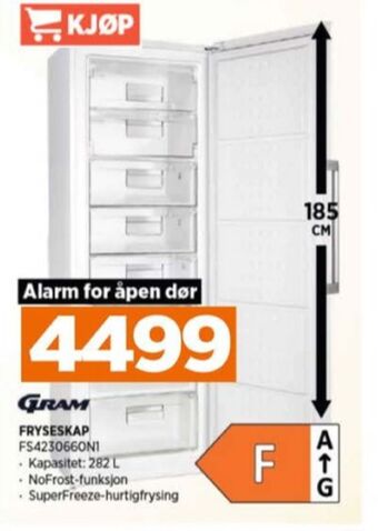 POWER Gram fryseskap tilbud