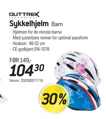 Thansen Sykkelhjelm Barn tilbud