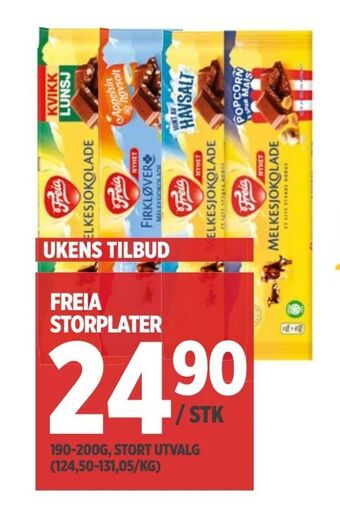 Meny Freia storplater tilbud