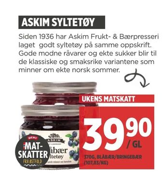 Meny Askim syltetøy tilbud