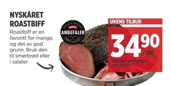 Meny Nyskåret roastbiff tilbud