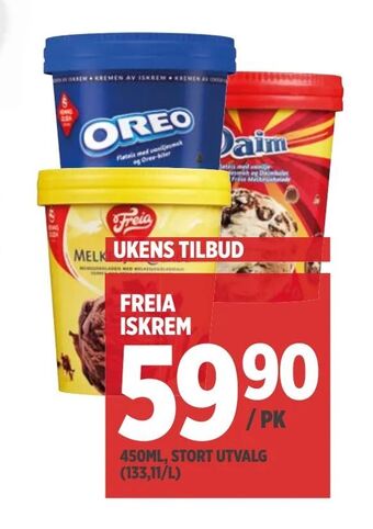 Meny Freia iskrem tilbud