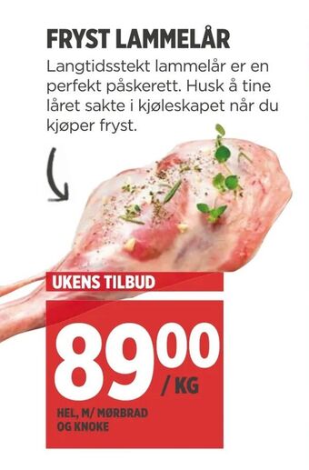 Meny Fryst lammelår tilbud