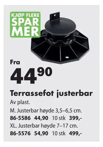 Biltema Terrassefot justerbar tilbud