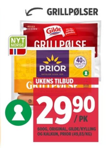 Meny Gilde grillpølser tilbud