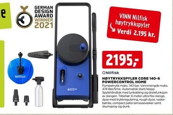 jem & fix Høytrykkspyler core 140-6 powercontrol home tilbud