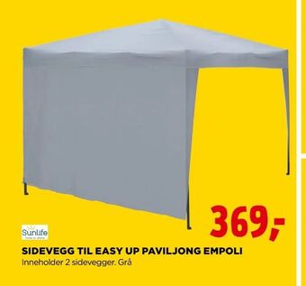 jem & fix Sidevegg til easy up paviljong empoli tilbud