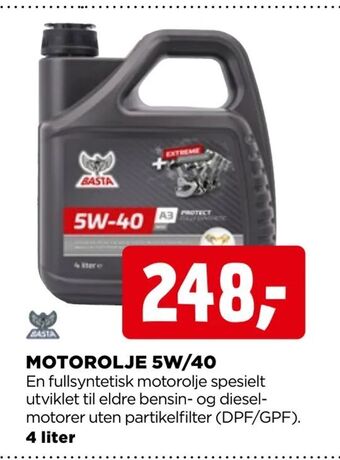 jem & fix Motorolje 5w/40 tilbud