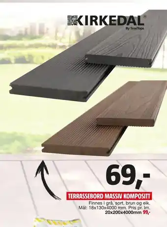 Bauhaus Terrassebord massiv kompositt tilbud