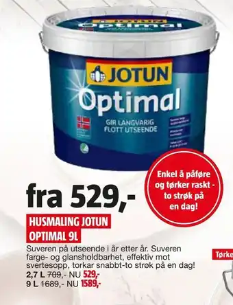 Bauhaus Husmaling jotun optimal 9l tilbud