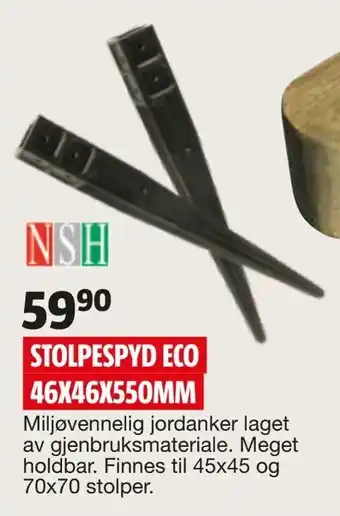 Bauhaus Stolpespyd eco 46x46x550mm tilbud