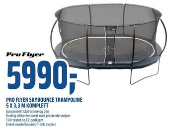 Coop Obs Pro flyer skybounce trampoline 5 x 3,3 m komplett tilbud