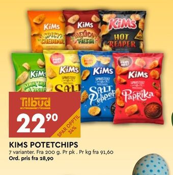 Coop Mega Kims potetchips tilbud