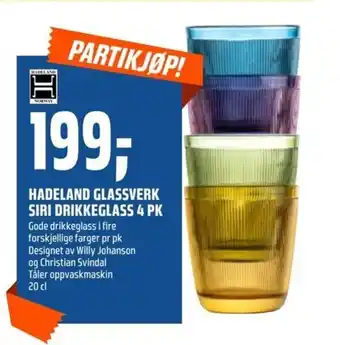 Coop Obs Hadeland Glassverk Siri Drikkeglass 4 Pk tilbud