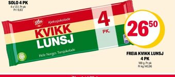 Coop Extra Kvikk lunsj sjokoladebar tilbud