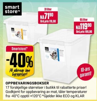 Europris Smart store oppbevaringsboks tilbud