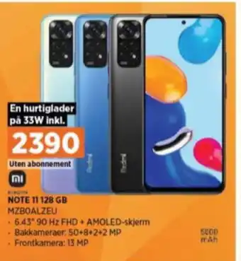 POWER Xiaomi redmi note 11 mobiltelefon tilbud