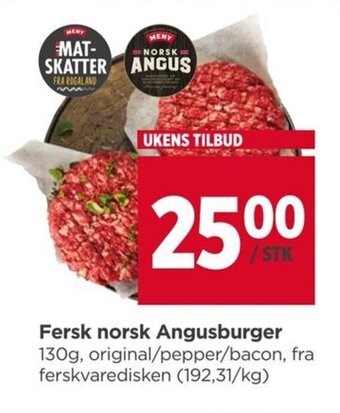 Meny Fersk Norsk Angusburger tilbud