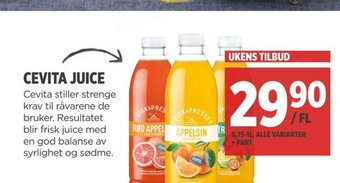 Meny Cevita Juice tilbud