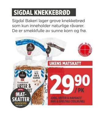 Meny Sigdal Knekkebrød tilbud