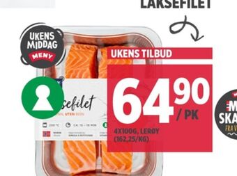Meny Lerøy laksefilet tilbud