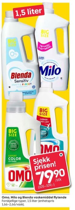 Rusta Omo vaskemiddel-flytende tilbud