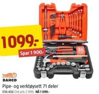 Jula Pipe-og verktøysett 71 deler tilbud