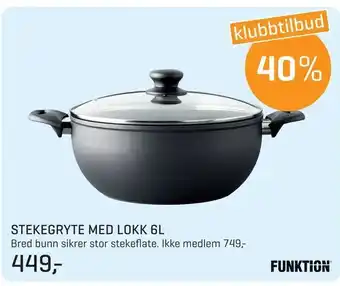 Jernia STEKEGRYTE MED LOKK 6L tilbud