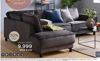 Møbelringen Gordon hjørnesofa tilbud
