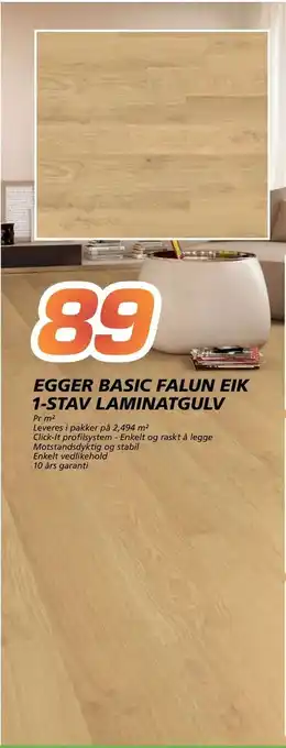 Coop Byggmix Egger basic falun eik 1-stav laminatgulv tilbud