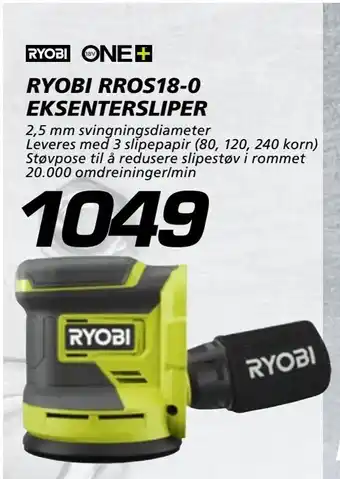 Coop Byggmix Ryobi rros18-0 eksentersliper tilbud