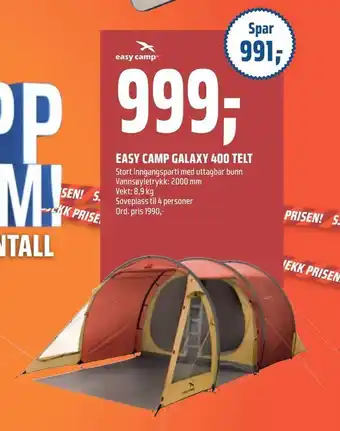 Coop Obs Easy camp galaxy 400 telt tilbud