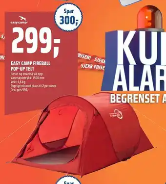Coop Obs Easy camp fireball pop-up telt tilbud