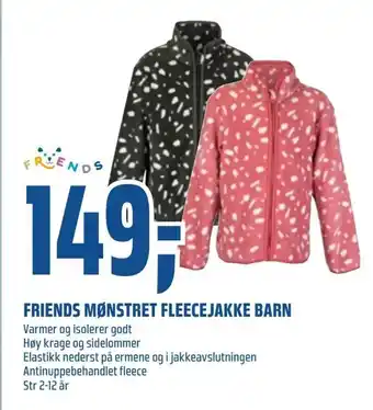Coop Obs Friends mønstret fleecejakke barn tilbud