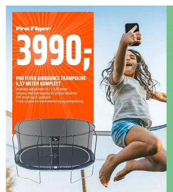 Coop Obs Pro flyer airbounce trampoline 4,57 meter komplett tilbud