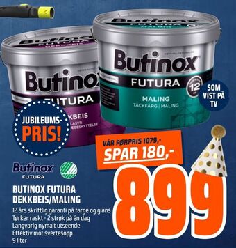 Obs Bygg Butinox futura dekkbeis/maling tilbud